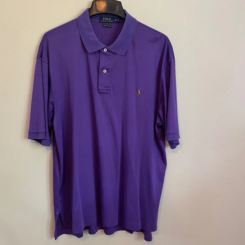 Polo Ralph Lauren Purple Pima Soft Touch Polo Shirt Mens XLT Extra Large Tall